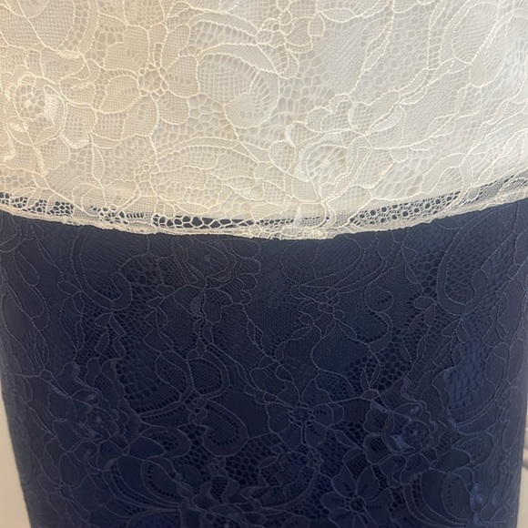 NWT SAMPLE SALE Jenny Yoo 2 piece size 10 Ivory/ Midnight Blue Lace Pristine - Picture 6 of 9